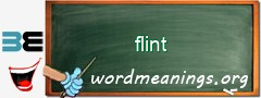 WordMeaning blackboard for flint